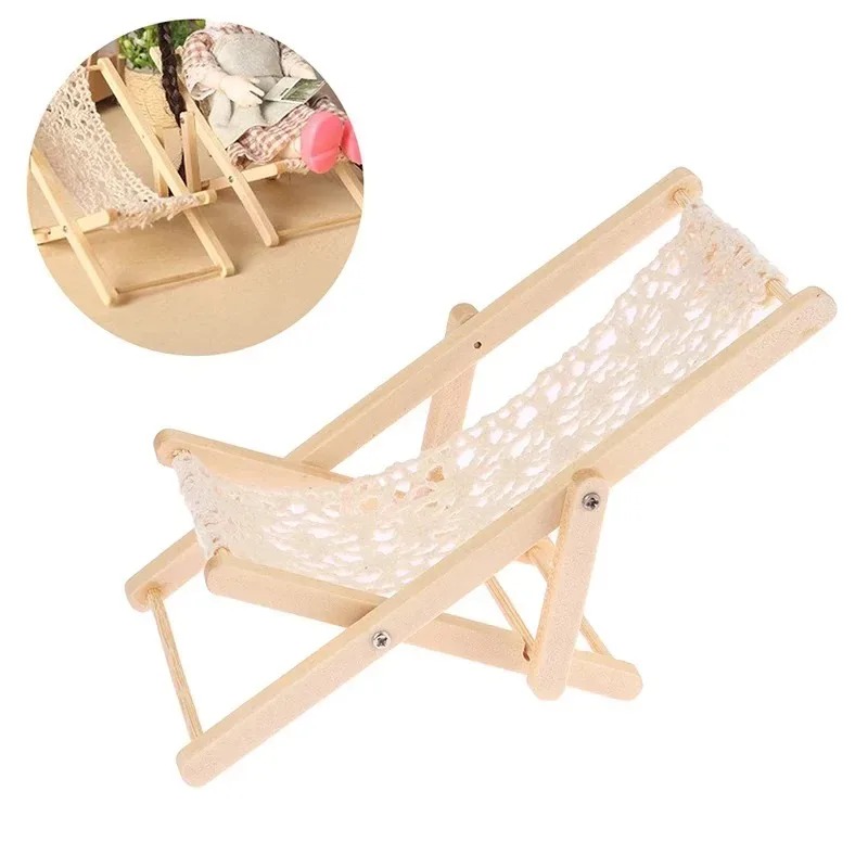 Outdoor Furniture Diy - Масштаб 1/12, складное пляжное кресло, миниатюрная