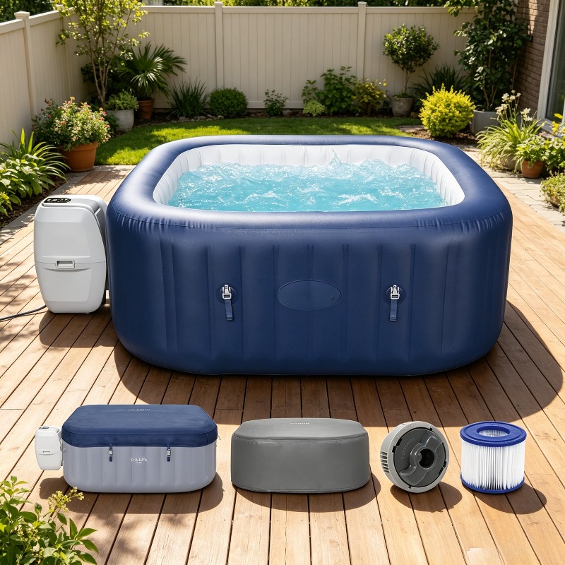 Надувное квадратное портативно – обзор и цена Inflatable Hot Tub