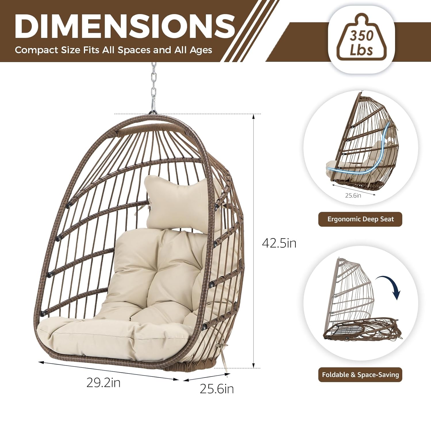 Подвесное кресло-кокон для ули – обзор и цена Hanging Egg Chair