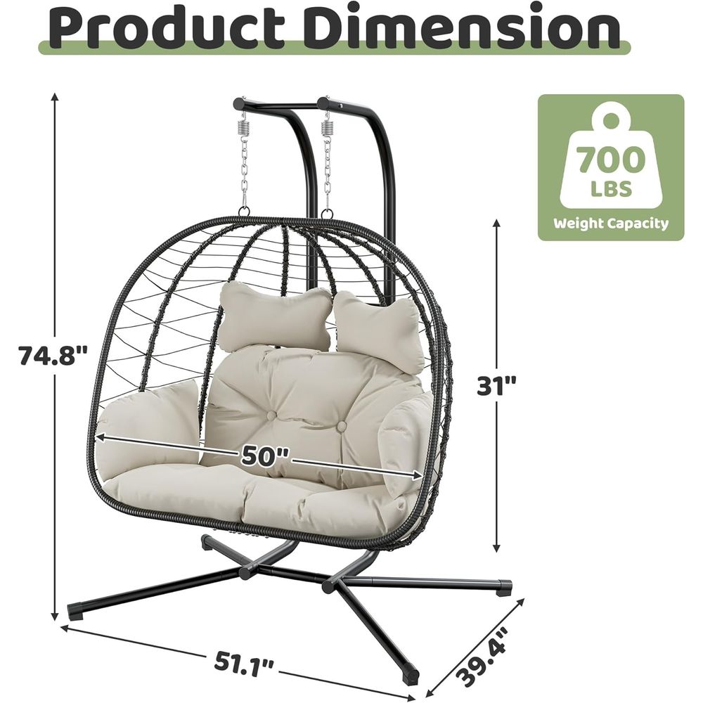 Двойное подвесное кресло-яйцо  – обзор и цена Hanging Egg Chair